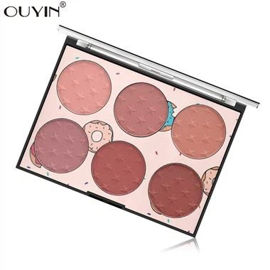 Seks-farger Natural Lasting Rouge blush Palette